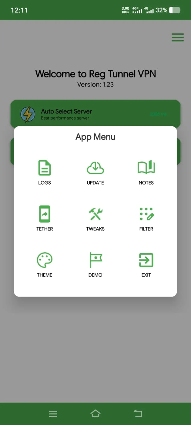 Reg Tunnel VPN screenshot